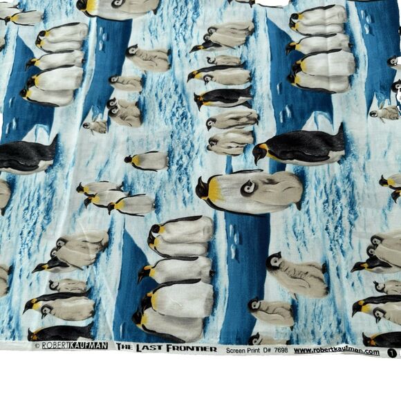 Robert Kaufman Fabric THE LAST FRONTIER #7698 Penguins Cotton Sew Arctic BTY - Picture 2 of 4